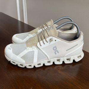 ON Running Cloud 2 White Sand Beige Shoes Women’s Sneaker Size 8